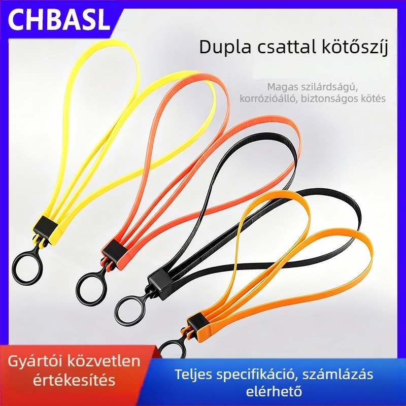 PA66 nylon taktikai rögzítőöv automata zárással, kettős csattal és két végű hajtogatható kialakítással, 1.66 mm vastagság