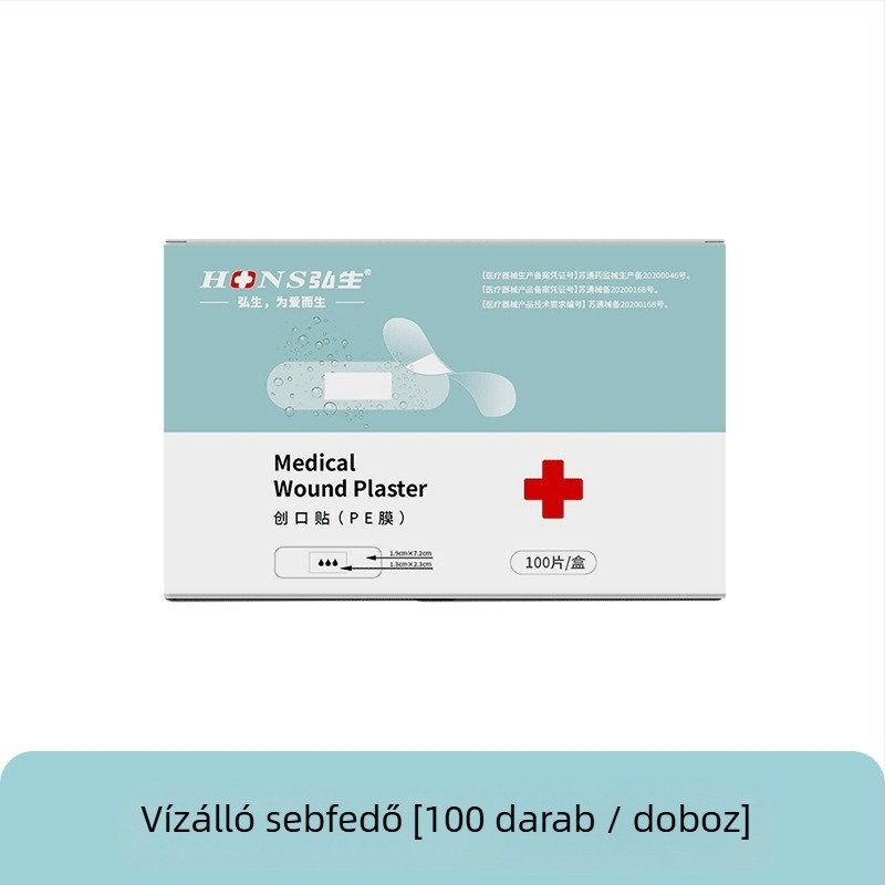 Rugalmas szövésű kör alakú vízálló sebtapasz, 100 darabos doboz, egyszer használatos, vérvételre és lábvédelemre