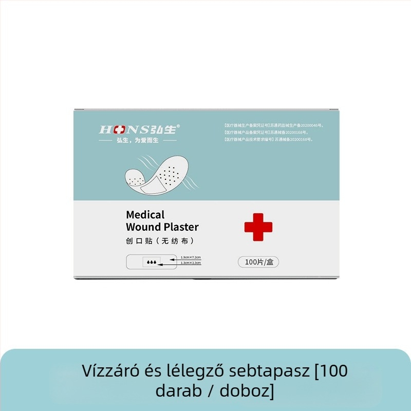 Rugalmas szövésű kör alakú vízálló sebtapasz, 100 darabos doboz, egyszer használatos, vérvételre és lábvédelemre