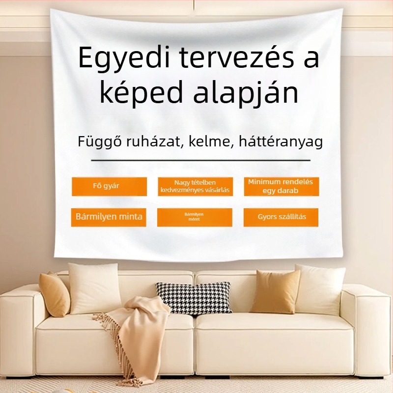 Halloween hangulatú dekoratív hátteretapéta, 100% poliészter, nordic stílus, digitális hőtranszfer nyomtatás, téglalap alakú, mintázat: rajzfilmek/anime