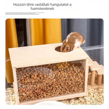 Fából készült hörcsög ásó- és rejtekdoboz — DIY tájkép-készlet, márka Cute love new