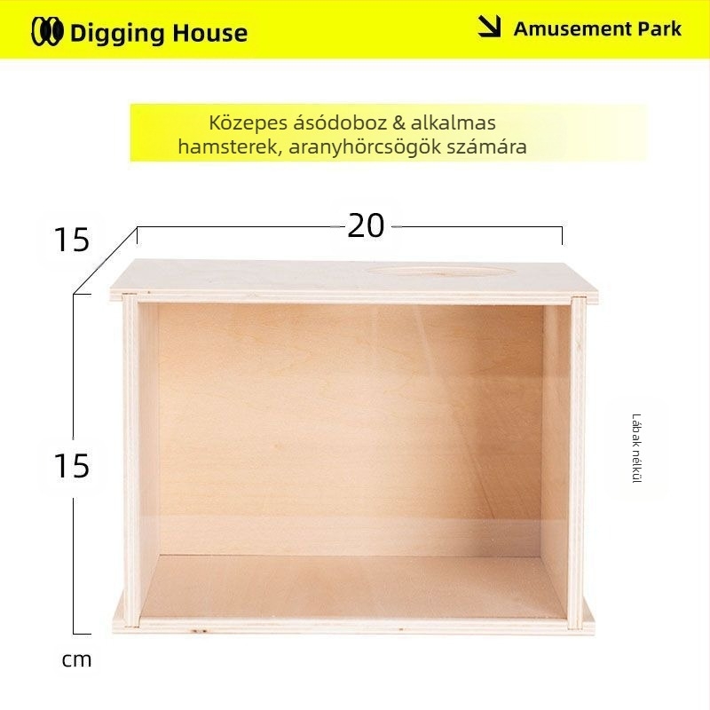 Fából készült hörcsög ásó- és rejtekdoboz — DIY tájkép-készlet, márka Cute love new