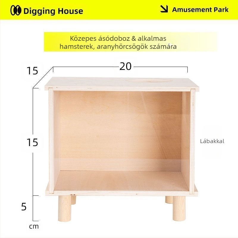 Fából készült hörcsög ásó- és rejtekdoboz — DIY tájkép-készlet, márka Cute love new