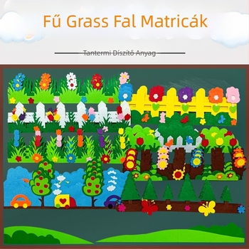 Graffiti falmatrica gyermekeknek – fű mintázatú, gyerekszoba, modern egyszerű stílus, 1 darab