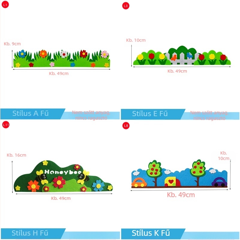 Graffiti falmatrica gyermekeknek – fű mintázatú, gyerekszoba, modern egyszerű stílus, 1 darab
