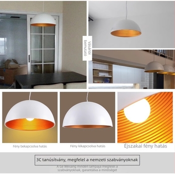 Vasból készült csillár, modern minimalista stílus, LED fény, állítható magasság
