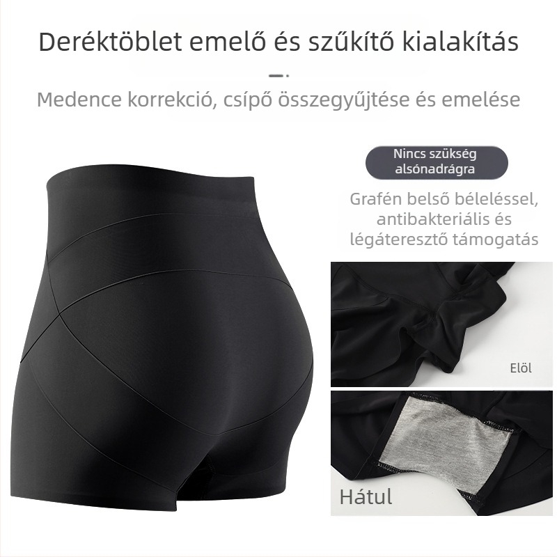 Női biztonsági nadrág, magas derekú, kötött nejlon anyagból, csíkos mintázat, ágyéktáji bélés 100% pamut