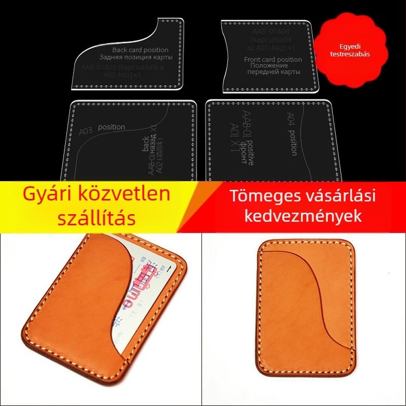 DIY akril sablon kártyatáskára – bőr kézzel készített tervezés