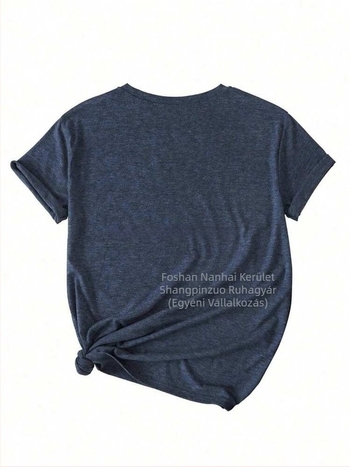 Óceánmintás lazán szabott rövidujjú póló, kerek nyakú, Nylon 95%+ Milk Silk hatás, hossz 50–65 cm, japán-koreai lazább stílus