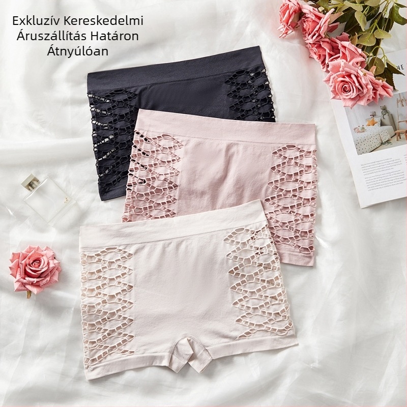 Női varrat nélküli boxeralsó, magas derekú, popsimet emelő hatás, lélegző nylon 90–95%, ágyékrész pamut bélés