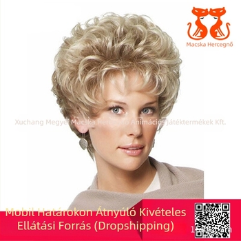 Rövid göndör paróka, CPCOS SW0092, Ruili stílus, hőálló rostok, ferde frufru