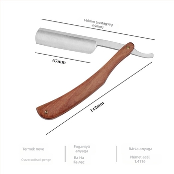 Kézi összecsukható borotva a borotválkozáshoz és ápoláshoz, egy pengével