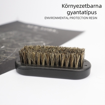 Szakállkefe, hordozható, műanyag fogantyúval, 1 db, anyag: gyanta + sörték, sörték hossza 3 cm