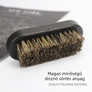 Szakállkefe, hordozható, műanyag fogantyúval, 1 db, anyag: gyanta + sörték, sörték hossza 3 cm