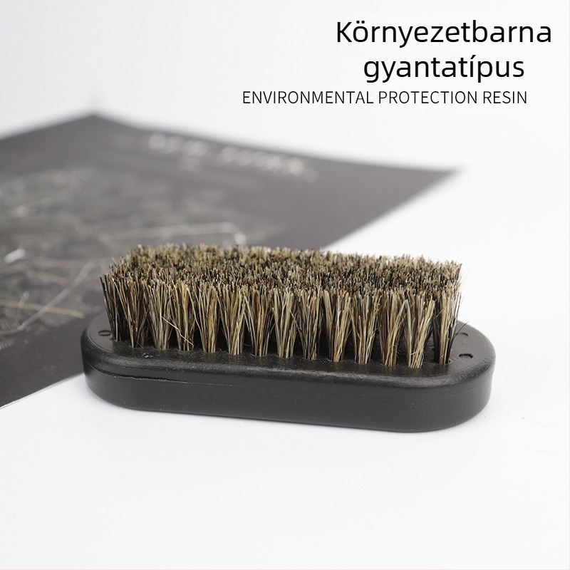 Szakállkefe, hordozható, műanyag fogantyúval, 1 db, anyag: gyanta + sörték, sörték hossza 3 cm