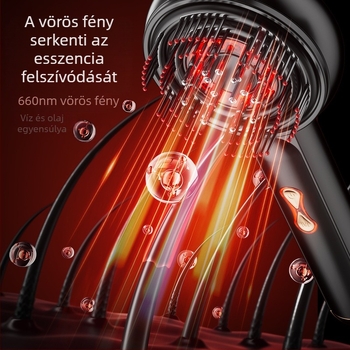 EMS mikroáramú elektromos hajmasszírozó fésű ABS anyagból; Eredet: Wenzhou; Általános használat; Nem importált; Márka: Más