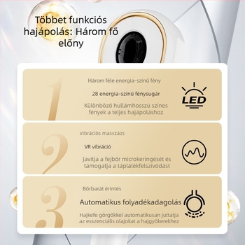 EMS mikroáramú vibrációs hajmasszírozó fésű, háztartási használatra, modell 2024, 3 beállítás