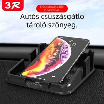 Autótelefon-tartó és műszerfalra szerelhető tartó, szilikon csúszásmentes párna, kreatív többfunkciós, modell 2160, márka 3R