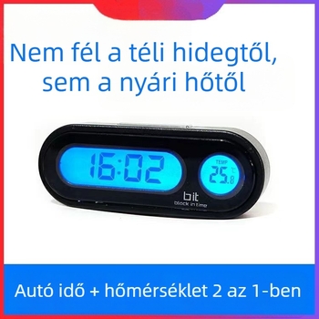 Town Head autó belső digitális óra hőmérséklet- és páratartalom-mérő, axialis típusú műanyag ház