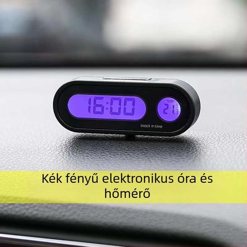 Town Head autó belső digitális óra hőmérséklet- és páratartalom-mérő, axialis típusú műanyag ház