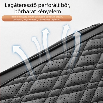 Bőr autókartámasz középkonzolos párna – magasságot növelő, több zsebbel, Luda márkájú, általános modellekhez