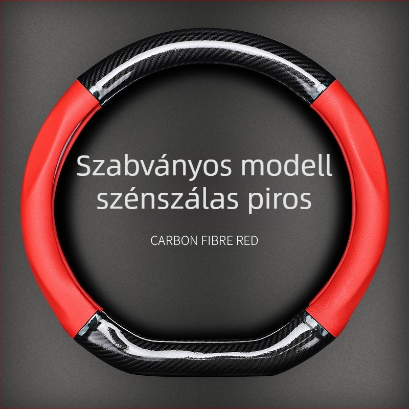 Volkswagen volánvédő borítás karbon textúrával és Ultrafilm bőrrel | Négy Évszakos típus | Minden VW modellhez illeszkedik