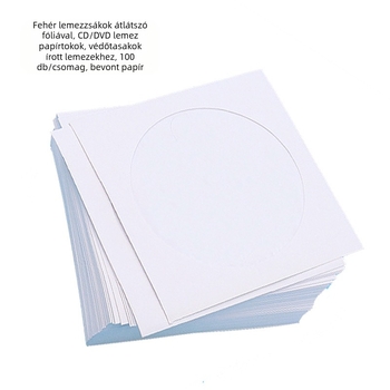 RONC Egyszeroldalas CD/DVD papírtok átlátszó ablakkal, bevonatos papírból, 100 darabos csomag