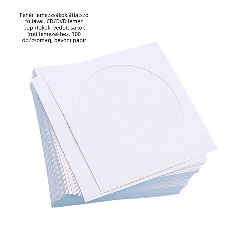 RONC Egyszeroldalas CD/DVD papírtok átlátszó ablakkal, bevonatos papírból, 100 darabos csomag