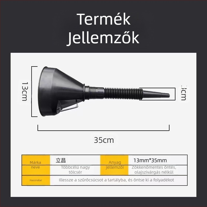 Szeparáló tölcsér, rugalmas, kúpos, műanyag; Márka: Dong bridge; Anyag: Műanyag; Feldolgozás és testreszabás: Igen; Magánmárkák elérhetők: Igen