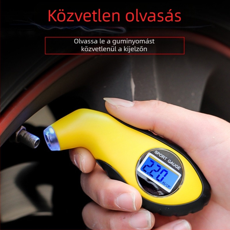 Elektronikus digitális gumiabroncsnyomás-mérő LED kijelzővel, vezeték nélküli autóhasználathoz, műszaki műanyagból készült