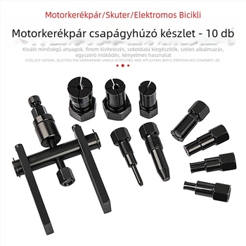 Kétkarú csapágykihúzó készlet motorkerékpárhoz - ötvözet, 10 darab, 1,26 kg