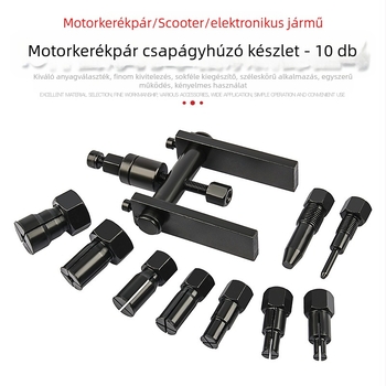Kétkarú csapágykihúzó készlet motorkerékpárhoz - ötvözet, 10 darab, 1,26 kg
