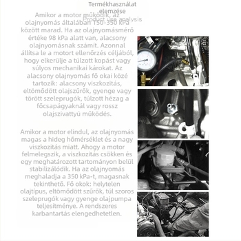 Musen Hall Multifunkcionális autóolajnyomásmérő – motorolajnyomás mérő, hidraulikus olajnyomás diagnosztikai eszköz, autószerelő eszköz – Súly 1.45