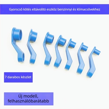 Gépjármű klímaberendezéséhez és üzemanyagcső eltávolító eszköz, műanyag, 7 darabos készlet gyorscsatlakozó klipekkel, autó- és gépjavításra