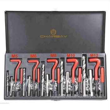 131 darabos készlet menetfúrási és gyújtógyertya javító eszközök autóhoz | CHAINBAY, Acél, Nettó tömeg 2.5
