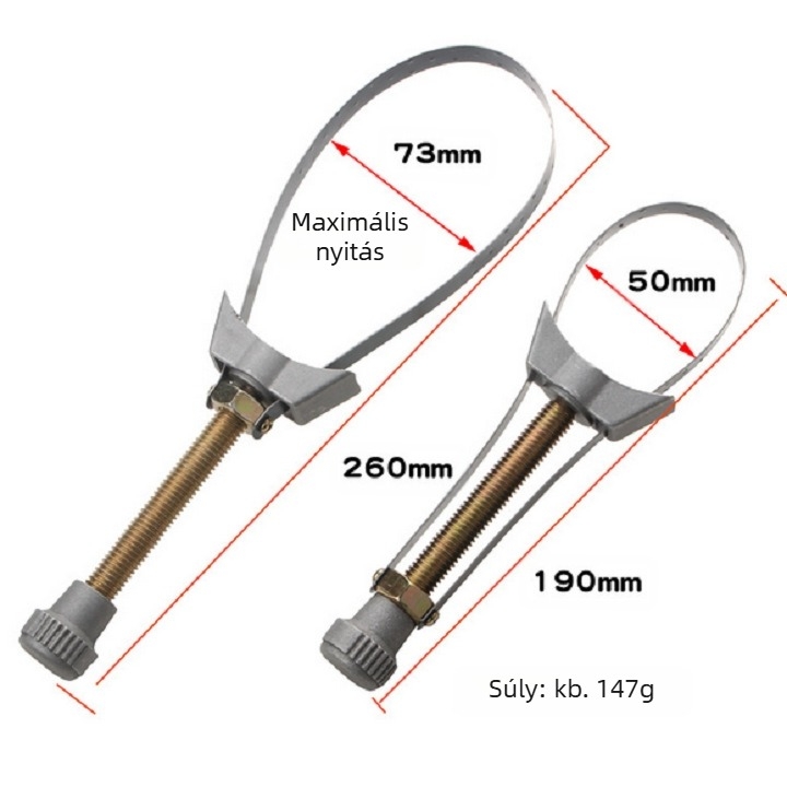 Jutye olajszűrő kulcs, cinkötvözet, súly 147 g, típus: nyomatékkulcs