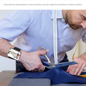 Varráshoz mágneses tűpárna csuklópánttal és tűtartóval smink- és fodrászati eszközökhöz