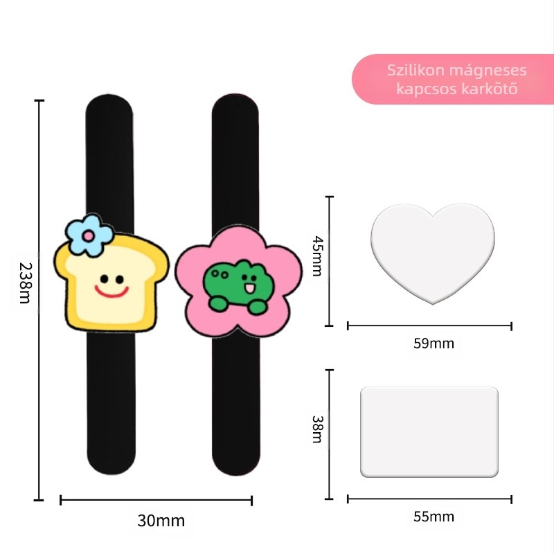 Varráshoz mágneses tűpárna csuklópánttal és tűtartóval smink- és fodrászati eszközökhöz
