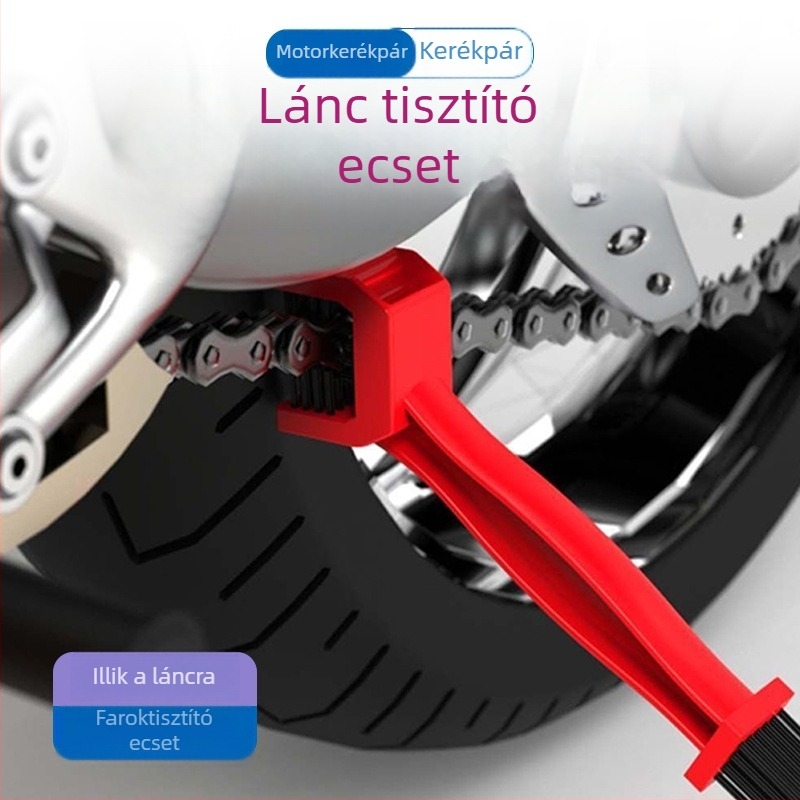 Bicikli lánc tisztító keféje TY-25, háromoldalas tisztító kefével, négyszögletes fej, márka JH, általános használatra