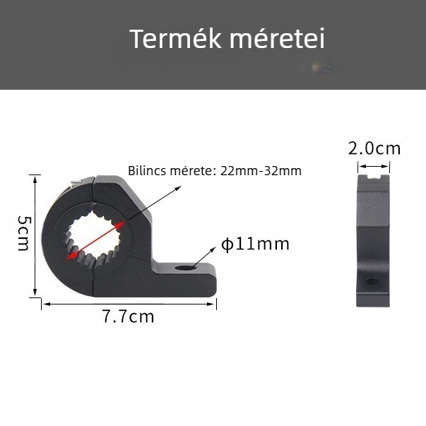 Motorkerékpár spotlámpa tartó, lökhárítóvédővel és körcső rögzítővel LED világításhoz