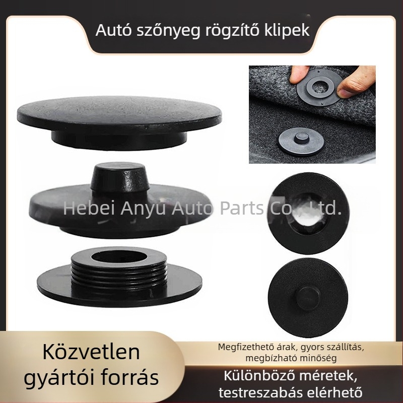 Univerzális autó belső kárpittakaró csat, dupla rétegű levehető gombbal (Modell: Carpet buckle; Alkalmazható: Universal; Anyag: Nylon plastic)