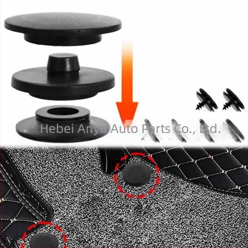Univerzális autó belső kárpittakaró csat, dupla rétegű levehető gombbal (Modell: Carpet buckle; Alkalmazható: Universal; Anyag: Nylon plastic)