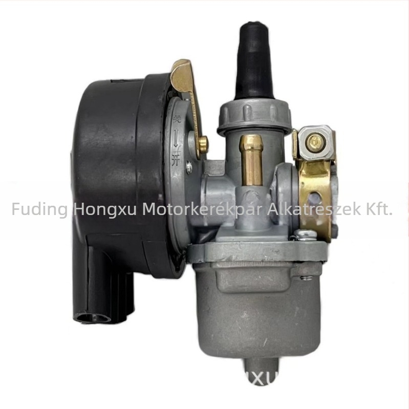 Mechanikus karburátor sík szívóemelővel, kompatibil IE43, 1E43, 1E43F, 1E45, 1E45F 2-taktnis benzinmotoros fűnyírókhoz, légszűrővel; szerelési furat standard; alkatrész szám 10888