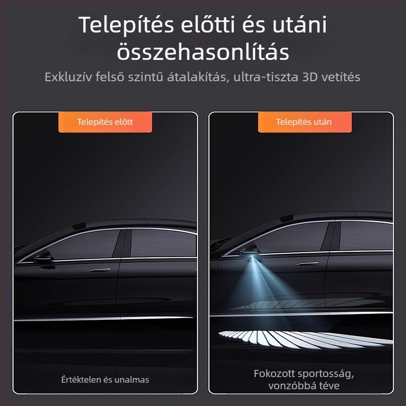 Angyal szárnyai üdvözlő fénye autókhoz — univerzális ajtó- és belső hangulatfény, 12V, 5W, alumíniumötvözet, modell MKS-8876