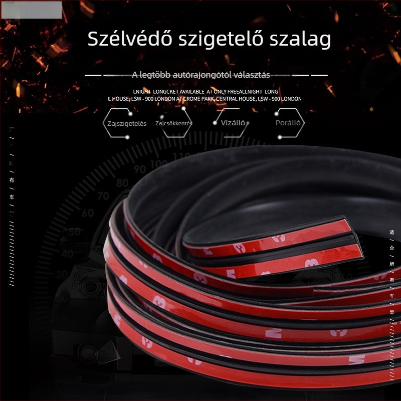 Autó tetőablak tömítőszalag, EPDM, T-típusú, első és hátsó szélvédőhöz, por- és zajcsökkentés