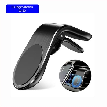 L-típusú légkivezető mágneses telefontartó, gyors rögzítés, univerzális Apple és Android