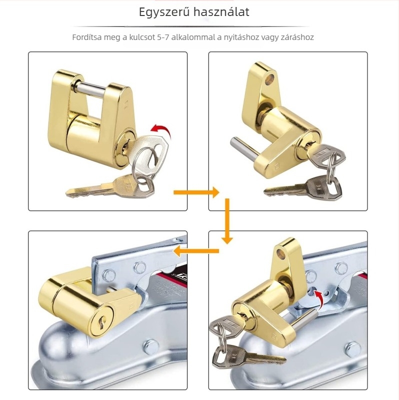 Trailer zár cink ötvözet csatlakozóval RV-hez és pickup-hoz
