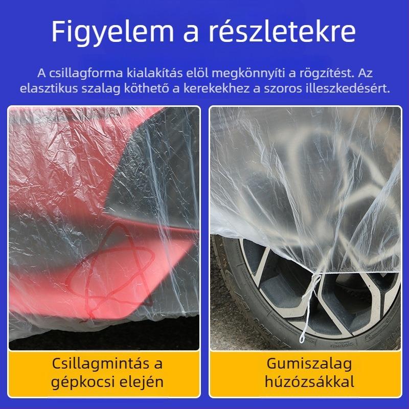 Ahmagni PE átlátszó egyszer használatos autóvédő huzat, univerzális illeszkedés