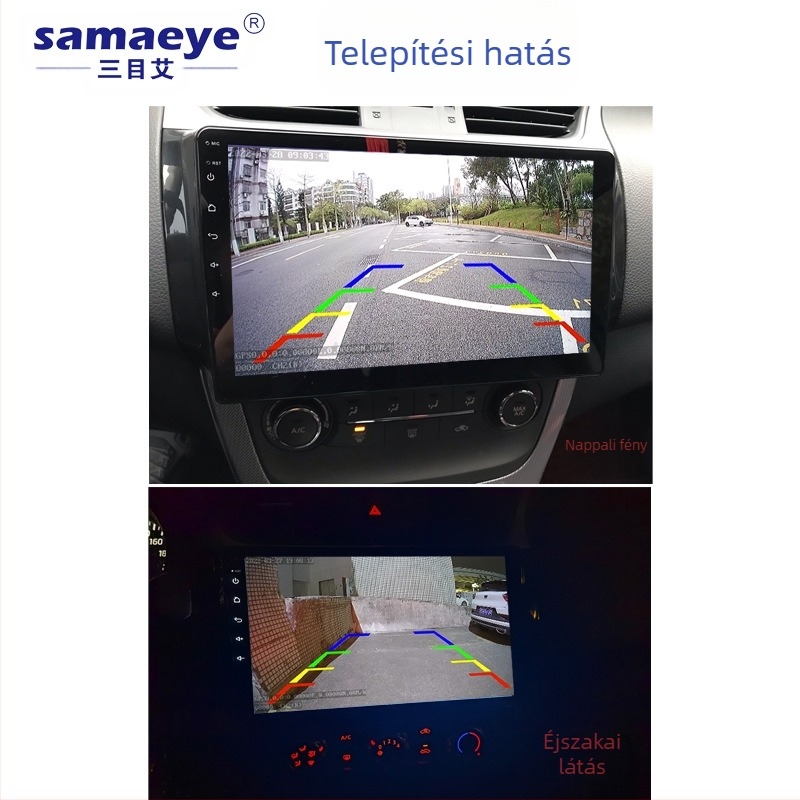 Rendszámkerethez tartozó hátsó kamera — 800x480, CVBS CCD, 12V, 60° szög, IP68