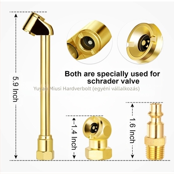 Shiming 4 részes gumiabroncs-felfújó készlet 1/4NPT külső menettel, vas anyag, gyors csavarozásos telepítés